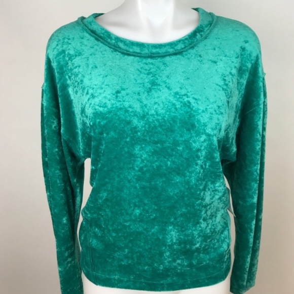 Free People teal velvet milan top - Picture 6 of 6